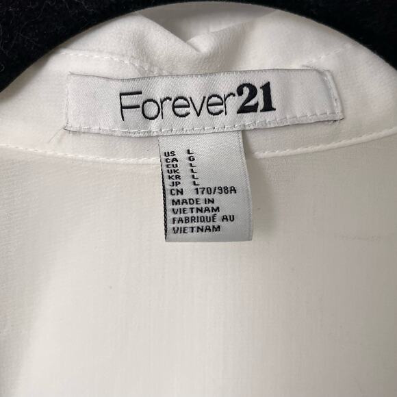 Forever 21 Striped Button-Down Blouse - Size L - Picture 2 of 5